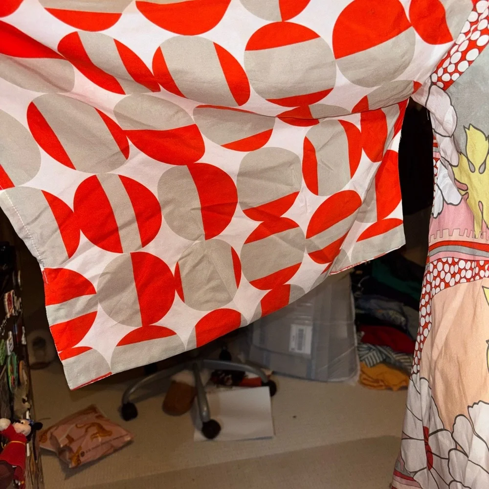 Eloise 100% Silk Kimono- Orange, Yellow, and Green pattern o/s ANTHROPOLOGIE - Picture 3 of 5